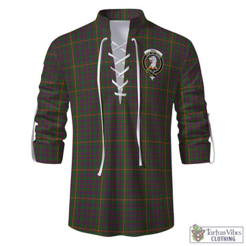 Hall Tartan Men's Scottish Traditional Jacobite Ghillie Kilt Shirt with Family Crest