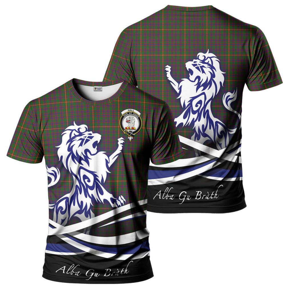 hall-tartan-t-shirt-with-alba-gu-brath-regal-lion-emblem