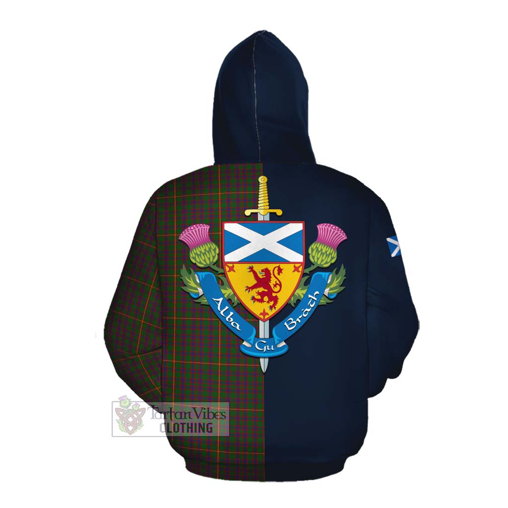 Tartan Vibes Clothing Hall Tartan Cotton Hoodie Alba with Scottish Lion Royal Arm Half Style