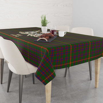 Hall Tartan Tablecloth with Clan Crest and the Golden Sword of Courageous Legacy