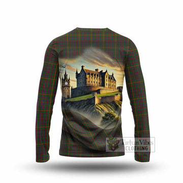 Hall Tartan Family Crest Long Sleeve T-Shirt with Scottish Ancient Castle Style - Tartan Vibes Clothing