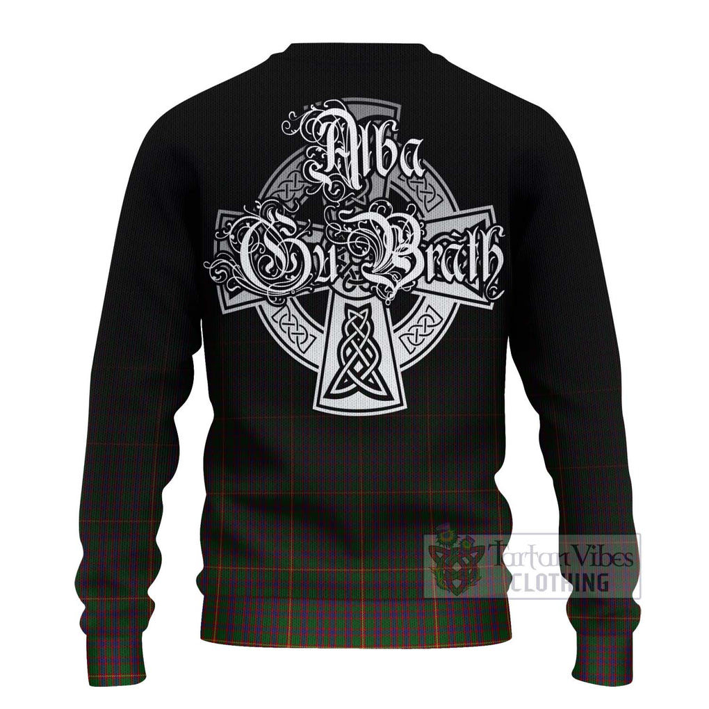 Tartan Vibes Clothing Hall Tartan Knitted Sweater Featuring Alba Gu Brath Family Crest Celtic Inspired