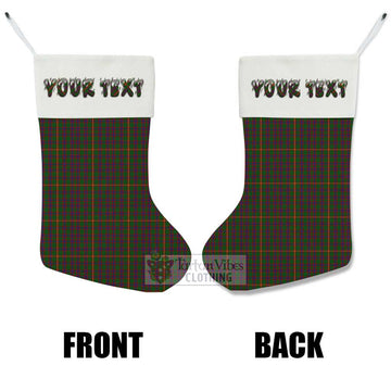 Hall Tartan Christmas Stocking with Personalized Text