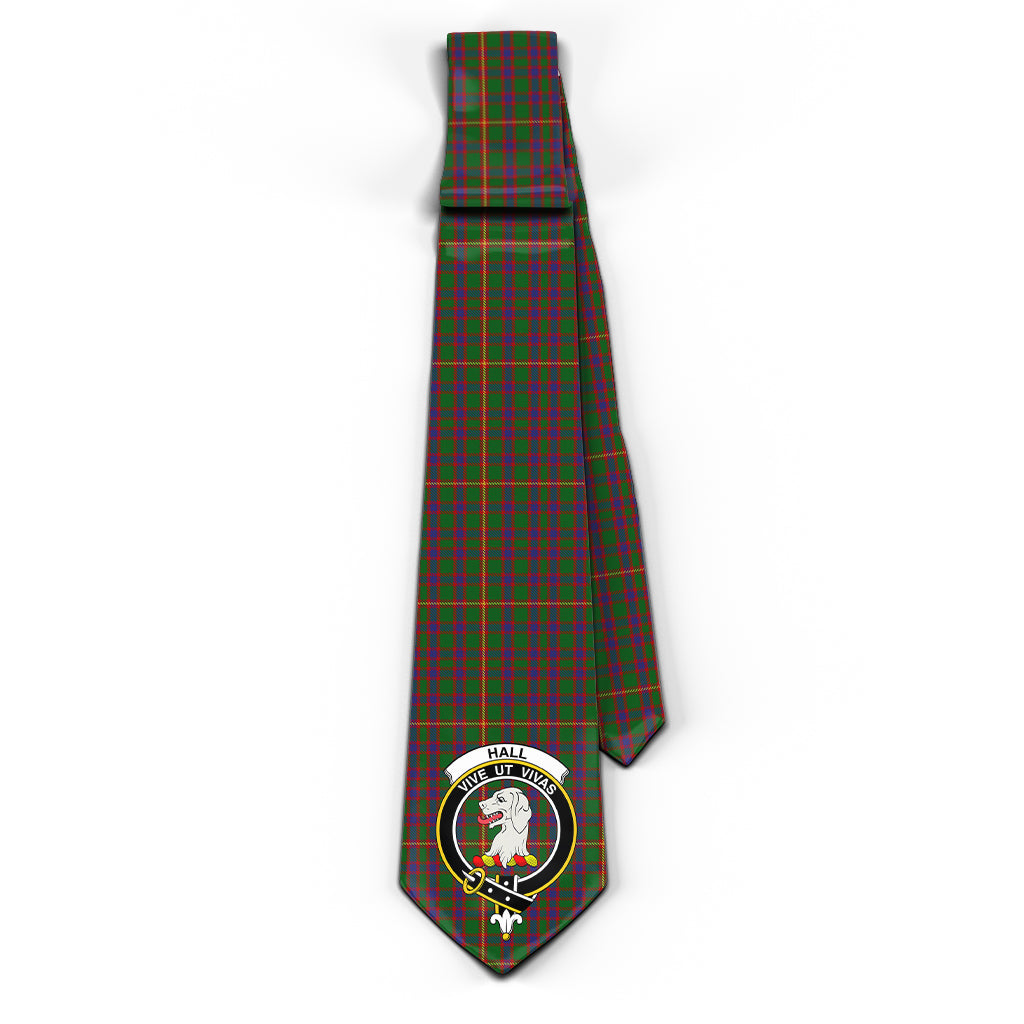 Hall Tartan Classic Necktie with Family Crest - Tartan Vibes Clothing