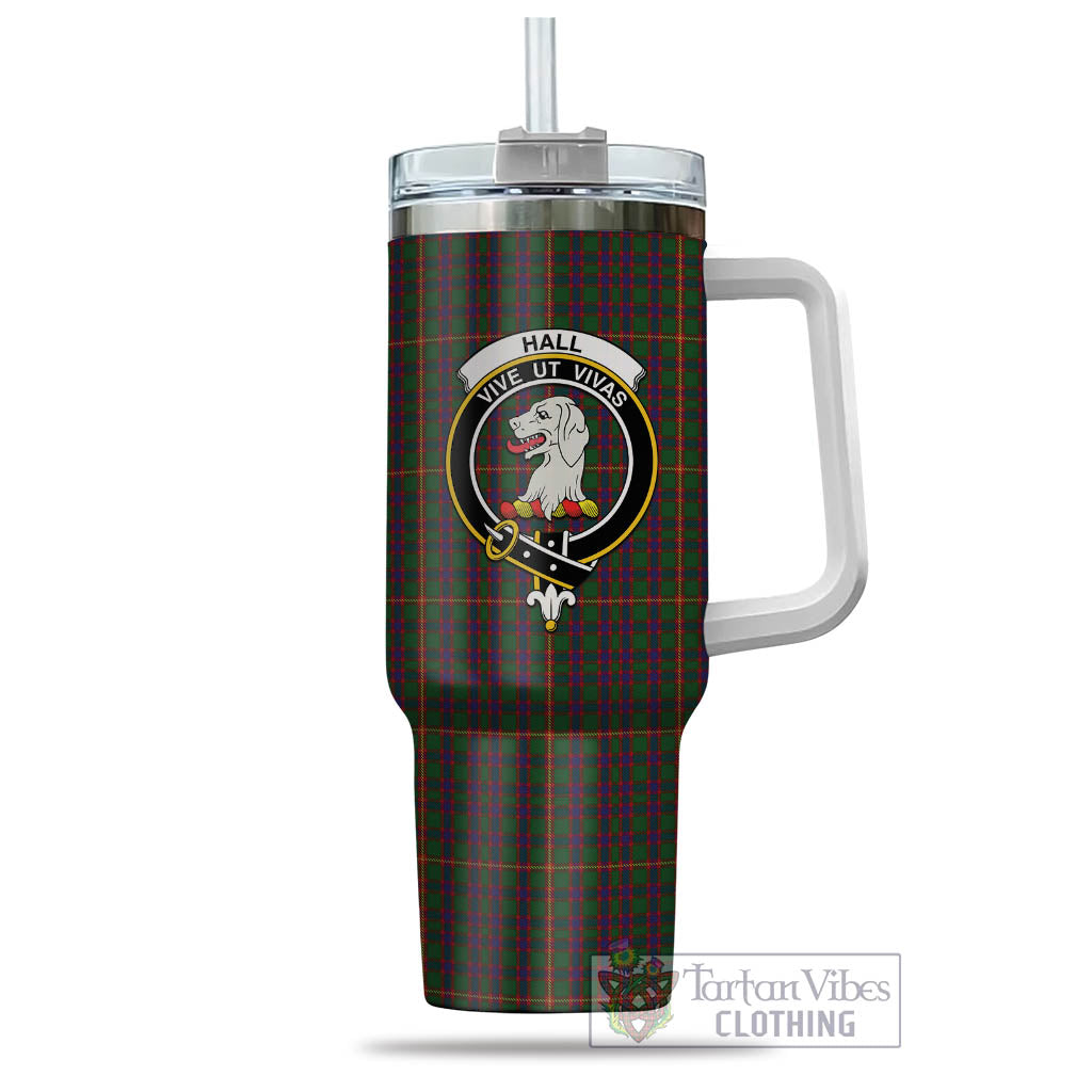 Tartan Vibes Clothing Hall Tartan and Family Crest Tumbler with Handle