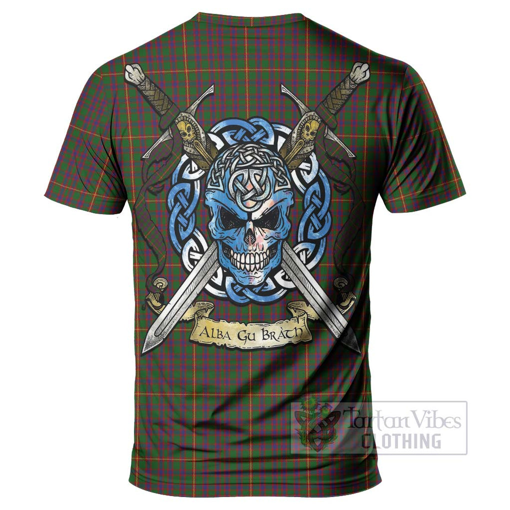 Tartan Vibes Clothing Hall Tartan T-Shirt with Family Crest Celtic Skull Style