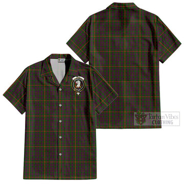 Hall Tartan Cotton Hawaiian Shirt with Family Crest