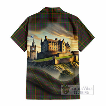 Hall Tartan Family Crest Hawaiian Shirt with Scottish Ancient Castle Style - Tartan Vibes Clothing