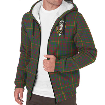 Hall Tartan Sherpa Hoodie with Family Crest