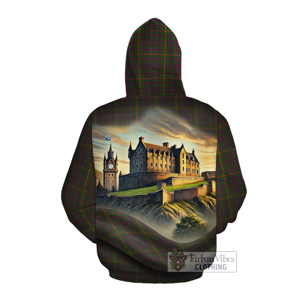Hall Tartan Family Crest Cotton Hoodie with Scottish Ancient Castle Style Pullover Hoodie - Tartan Vibes Clothing