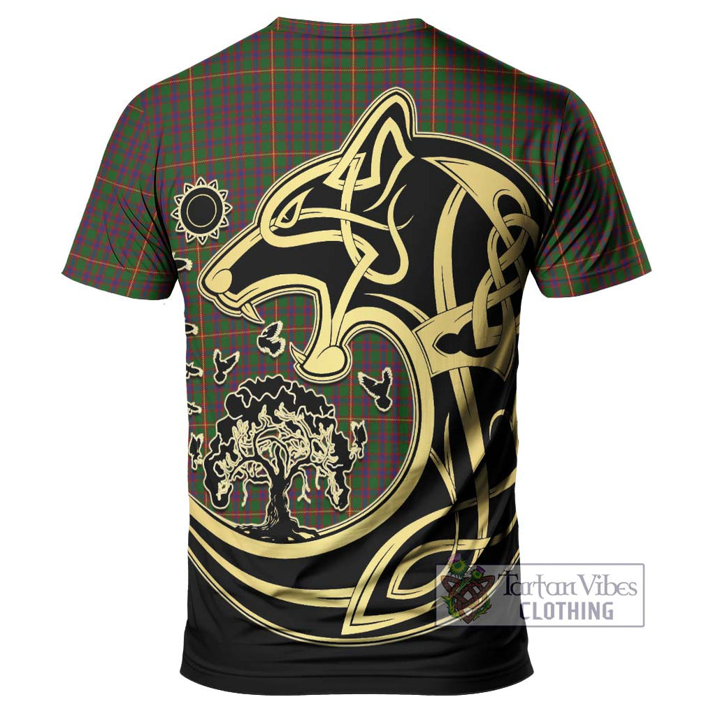 Hall Tartan T-Shirt with Family Crest Celtic Wolf Style - Tartan Vibes Clothing