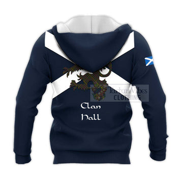 Hall Tartan Lion Rampant Knitted Hoodie Proudly Display Your Heritage with Alba Gu Brath and Clan Name