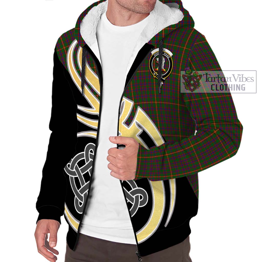 Tartan Vibes Clothing Hall Tartan Sherpa Hoodie with Family Crest and Celtic Symbol Style