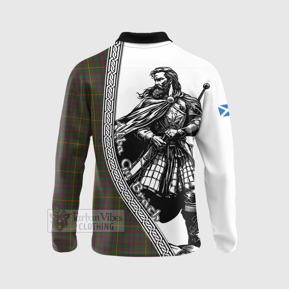 Tartan Vibes Clothing Hall Tartan Clan Crest Long Sleeve Polo Shirt with Highlander Warrior Celtic Style