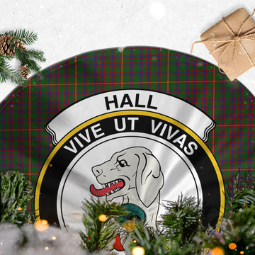 Hall Tartan Christmas Tree Skirt with Family Crest