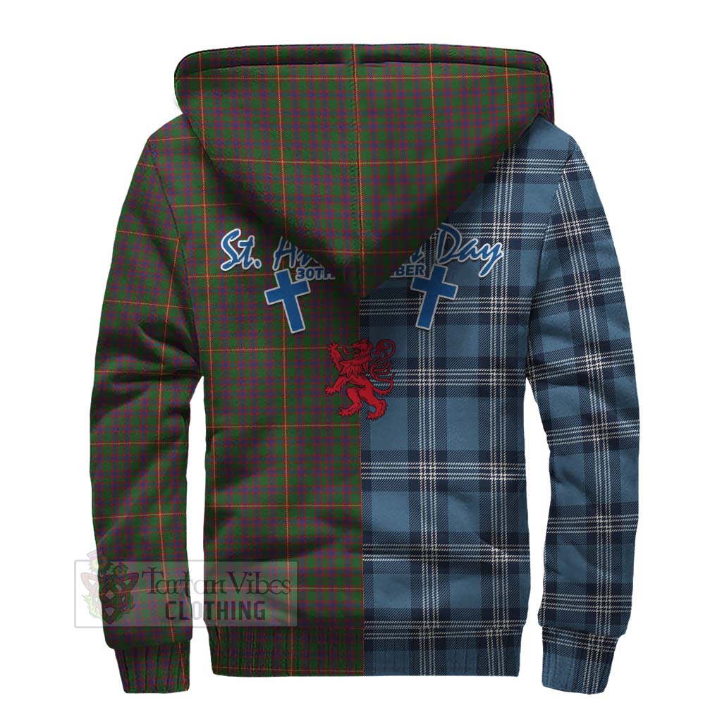 Tartan Vibes Clothing Hall Tartan Sherpa Hoodie Happy St. Andrew's Day Half Tartan Style