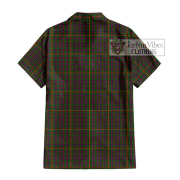 Hall Tartan Short Sleeve Button Shirt with Family Crest DNA In Me Style