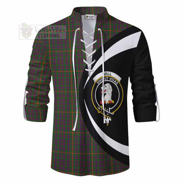 Hall Tartan Ghillie Kilt Shirt with Family Crest Circle Style