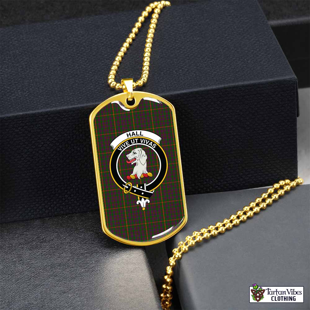 Tartan Vibes Clothing Hall Tartan Dog Tag Necklace with Family Crest