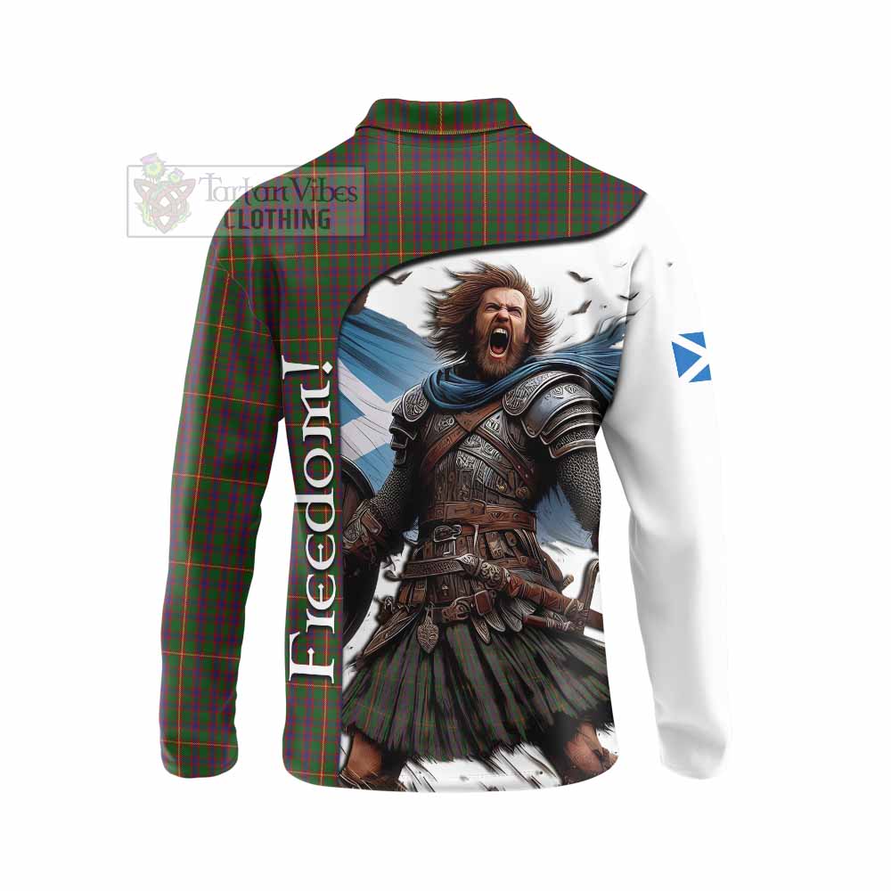 Tartan Vibes Clothing Hall Crest Tartan Long Sleeve Polo Shirt Inspired by the Freedom of Scottish Warrior