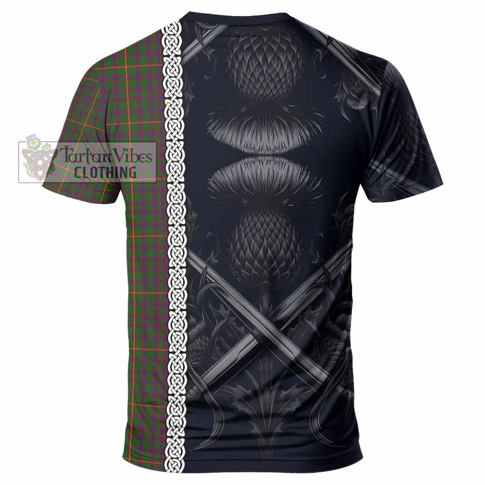 Tartan Vibes Clothing Hall Tartan T-Shirt with Family Crest Cross Sword Thistle Celtic Vibes