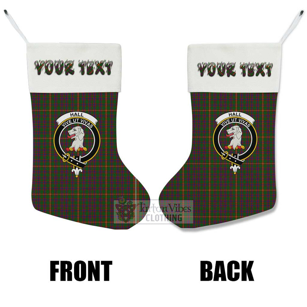 Tartan Vibes Clothing Hall Tartan Family Crest Christmas Stocking with Personalized Text