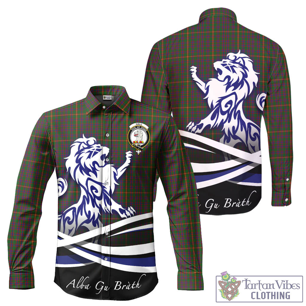 hall-tartan-long-sleeve-button-up-shirt-with-alba-gu-brath-regal-lion-emblem