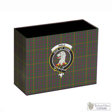 Hall Tartan Pen Holder with Family Crest