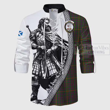 Hall Tartan Clan Crest Ghillie Kilt Shirt with Highlander Warrior Celtic Style