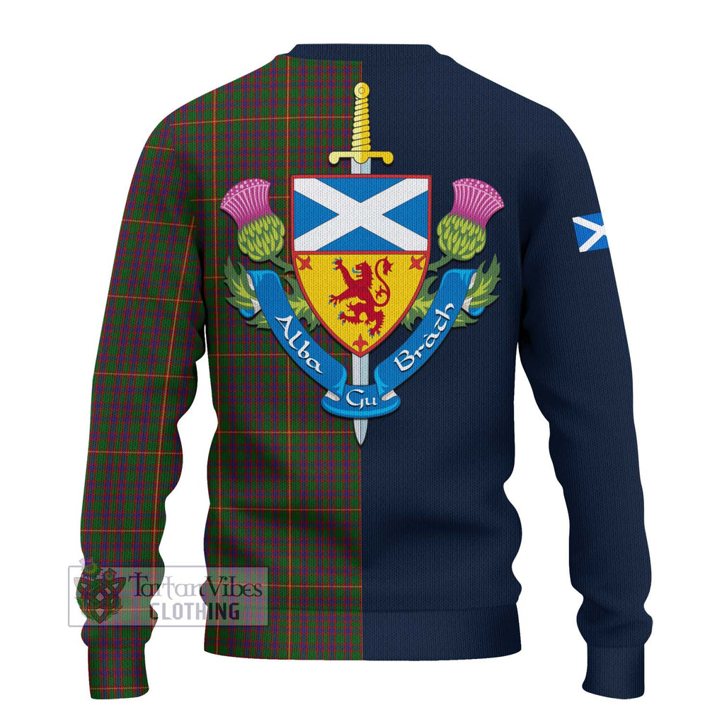 Tartan Vibes Clothing Hall Tartan Knitted Sweater with Scottish Lion Royal Arm Half Style