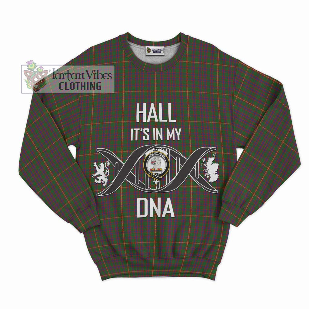 Hall Tartan Sweatshirt with Family Crest DNA In Me Style - Tartanvibesclothing Shop