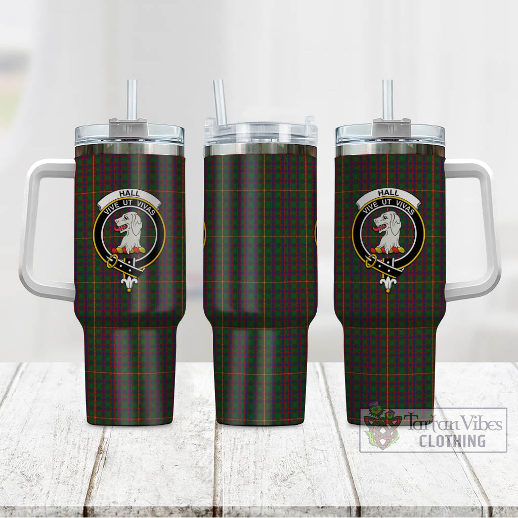 Tartan Vibes Clothing Hall Tartan and Family Crest Tumbler with Handle