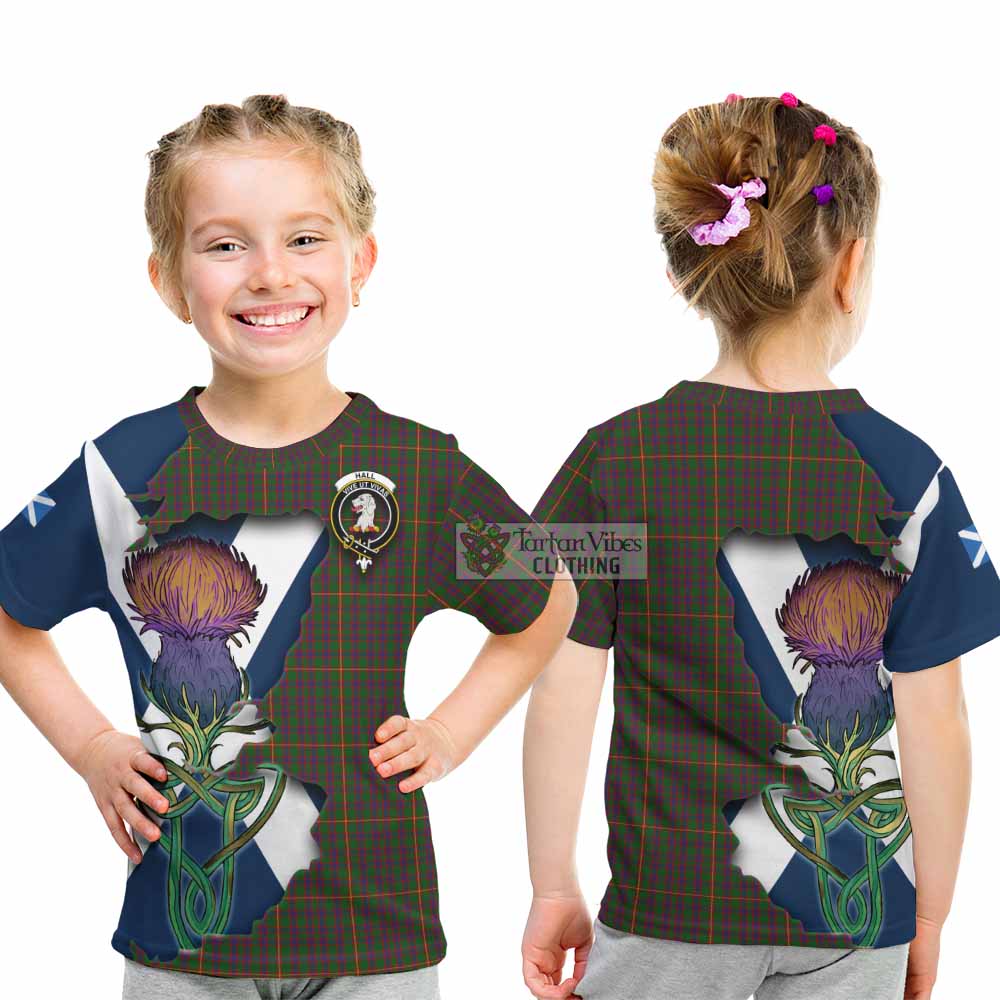 Hall Tartan Family Crest Kid T-Shirt Scottish Thistle Celtic Inspired - Tartan Vibes Clothing