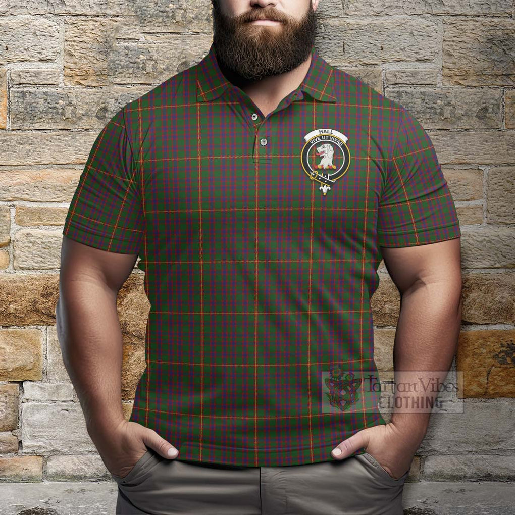 Tartan Vibes Clothing Hall Tartan Polo Shirt with Family Crest Celtic Skull Style