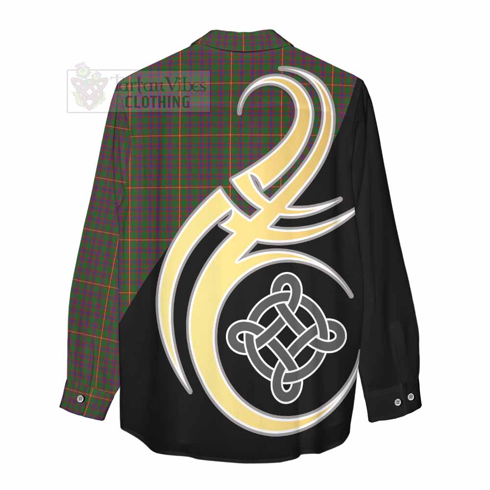 Tartan Vibes Clothing Hall Tartan Women's Casual Shirt with Family Crest and Celtic Symbol Style