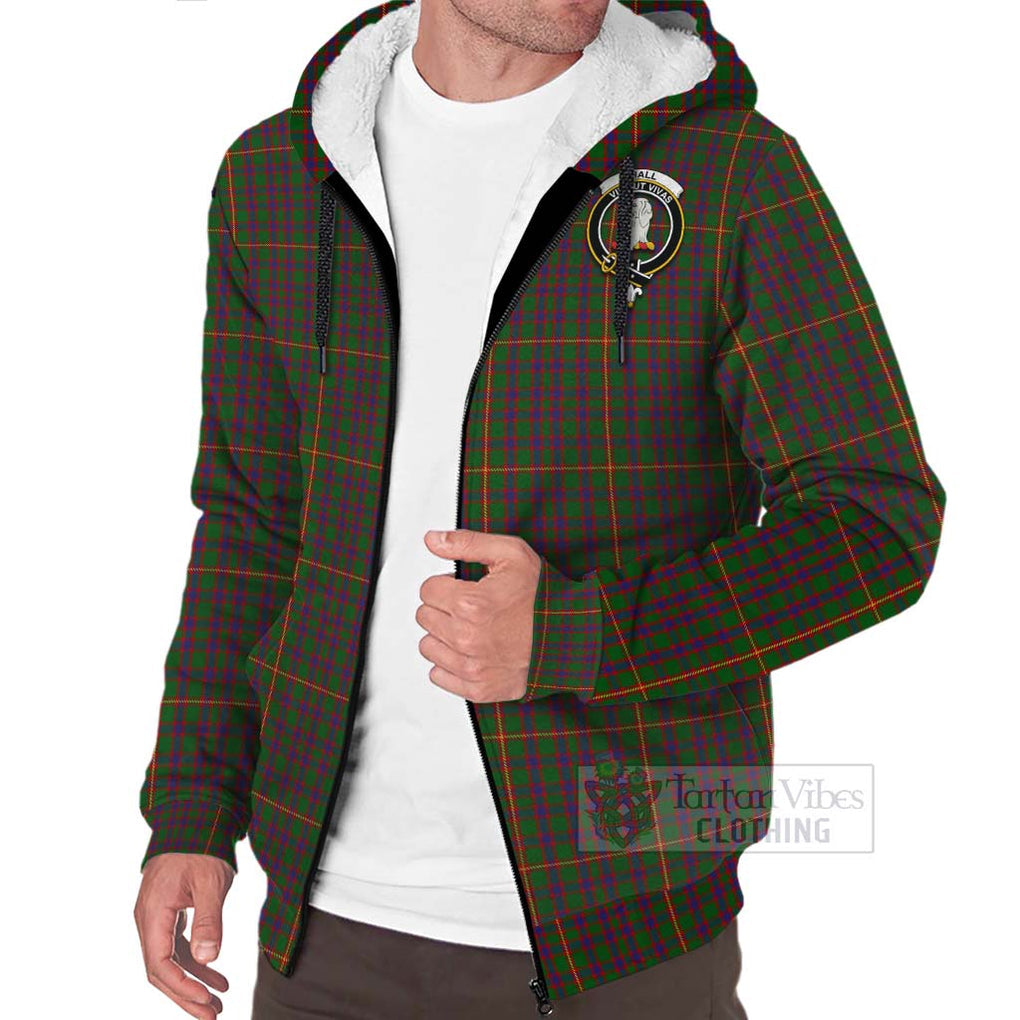 Tartan Vibes Clothing Hall Tartan Sherpa Hoodie with Family Crest Celtic Skull Style