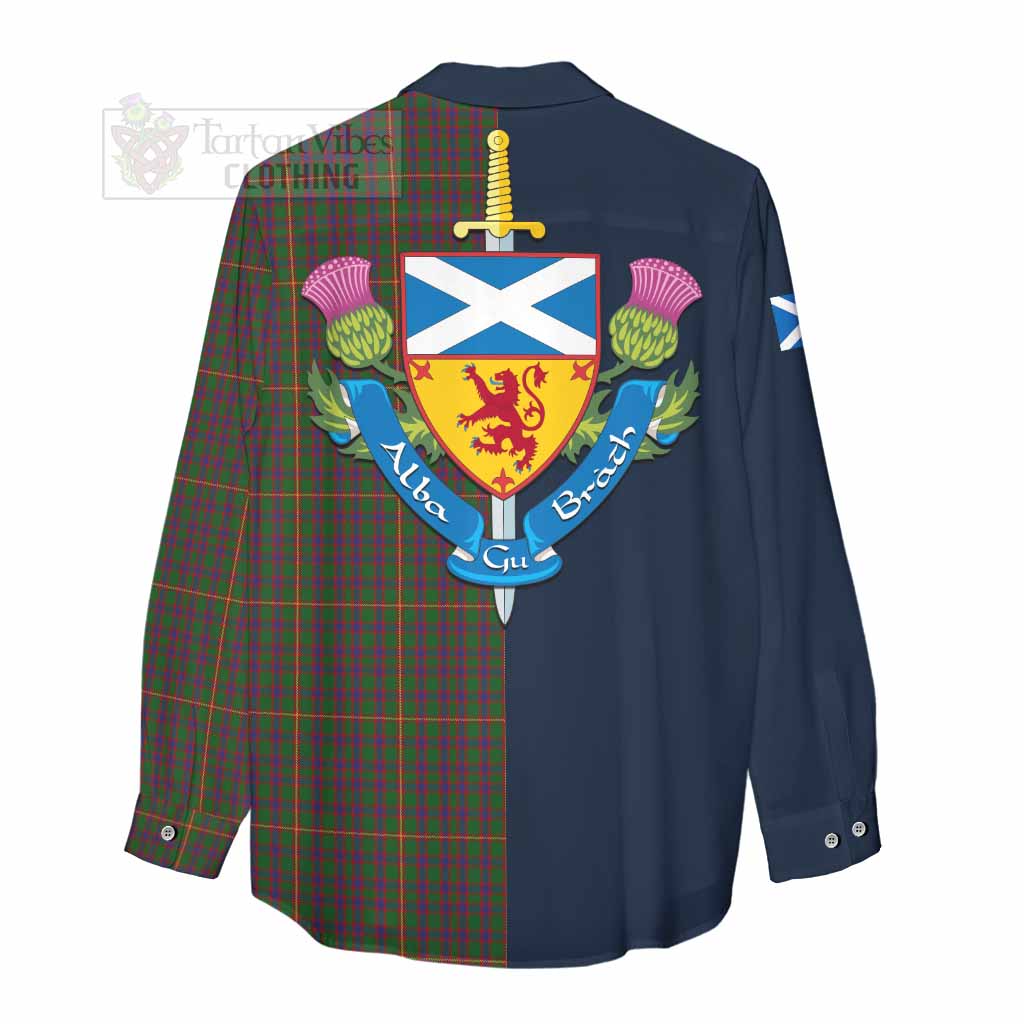 Tartan Vibes Clothing Hall Tartan Women's Casual Shirt Alba with Scottish Lion Royal Arm Half Style