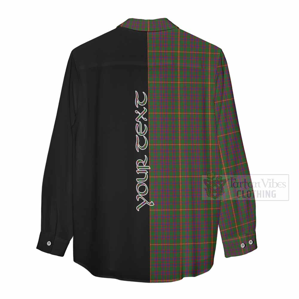 Tartan Vibes Clothing Hall Tartan Women's Casual Shirt with Family Crest and Half Of Me Style