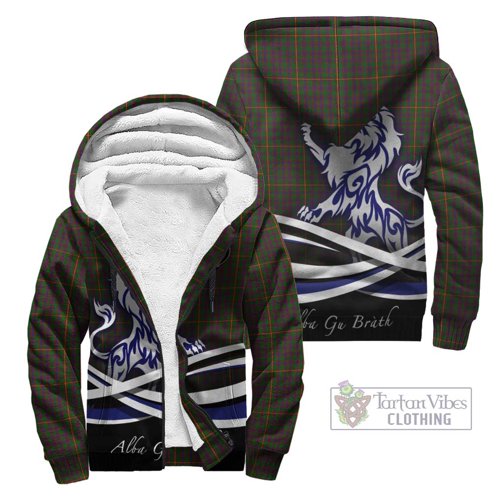 Tartan Vibes Clothing Hall Tartan Sherpa Hoodie with Alba Gu Brath Regal Lion Emblem