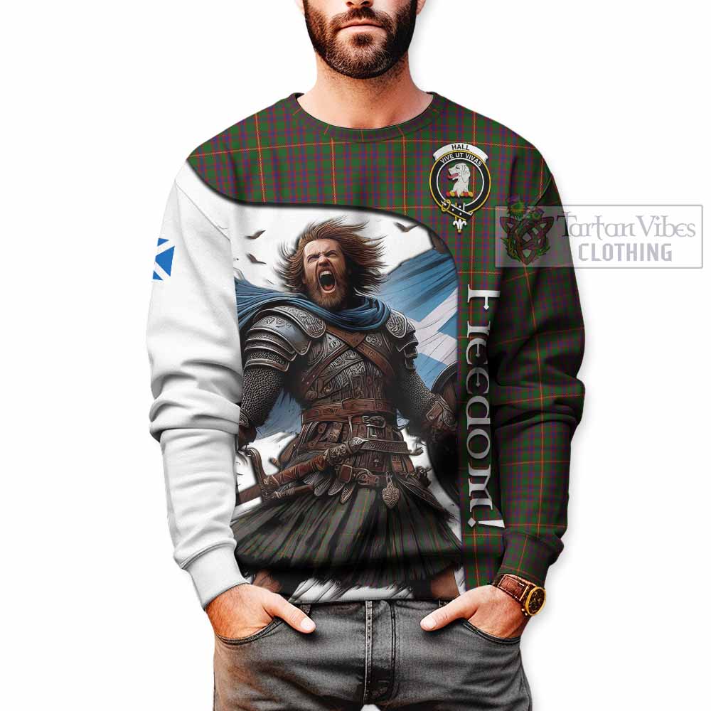 Tartan Vibes Clothing Hall Crest Tartan Sweatshirt Inspired by the Freedom of Scottish Warrior