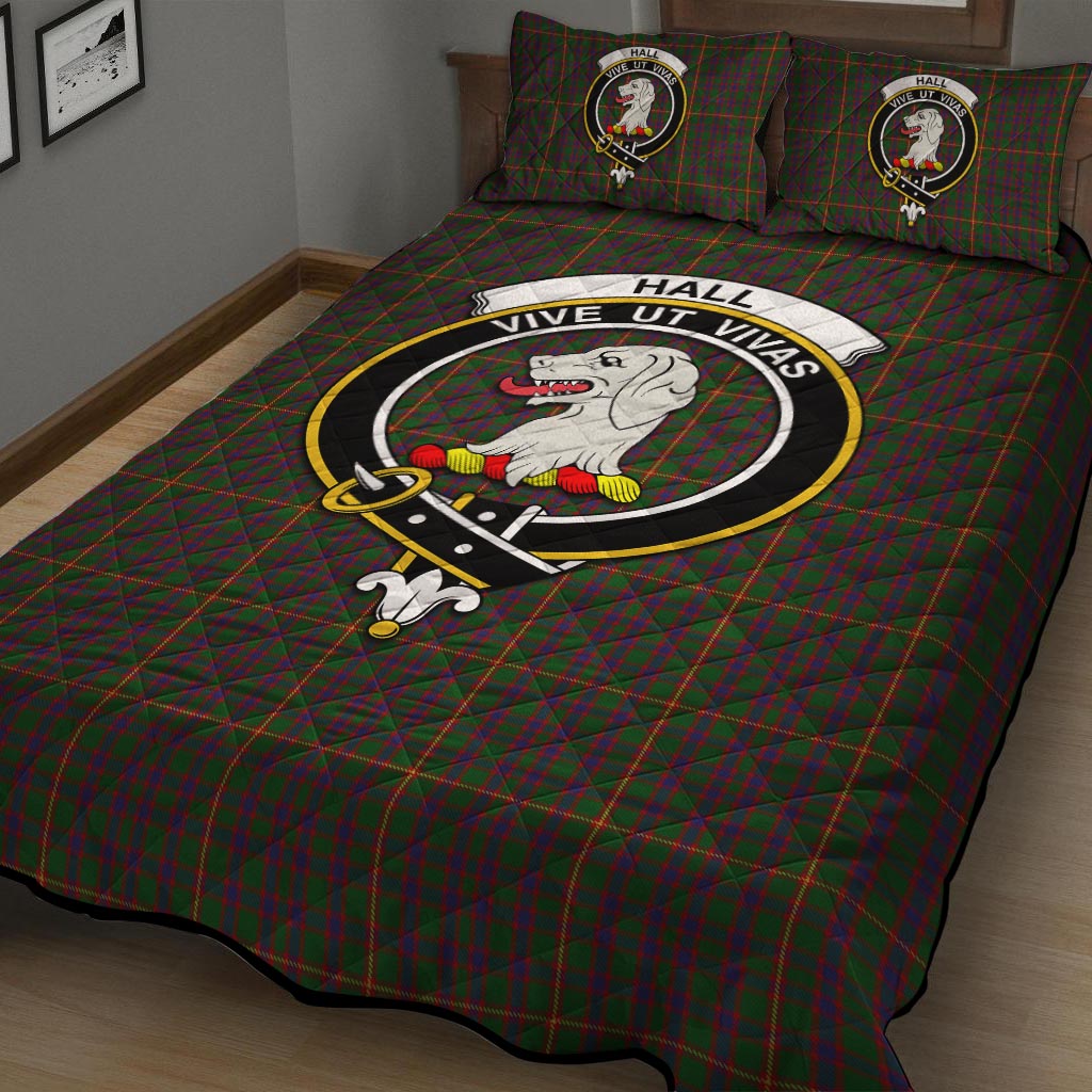 Hall Tartan Quilt Bed Set with Family Crest - Tartan Vibes Clothing