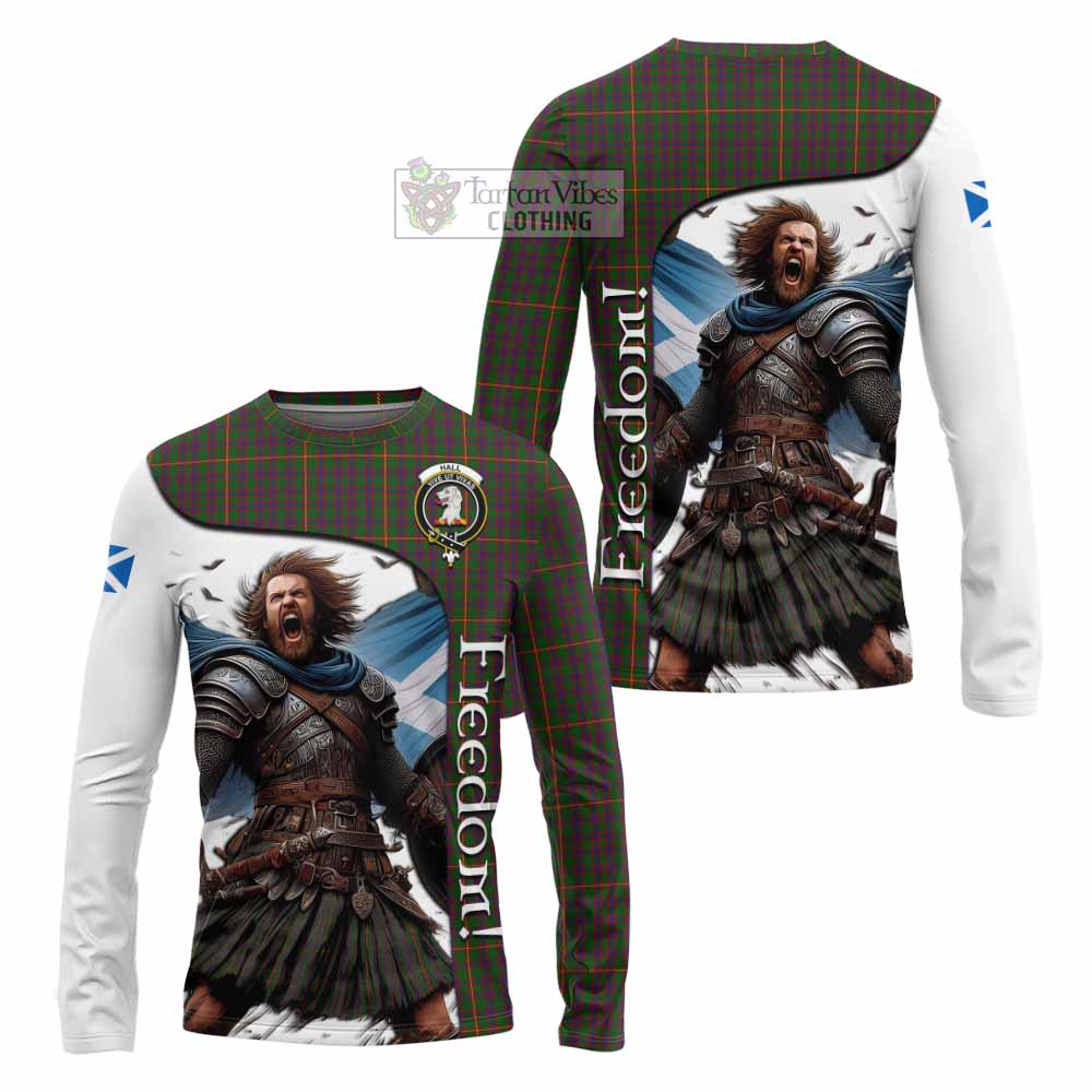 Tartan Vibes Clothing Hall Crest Tartan Long Sleeve T-Shirt Inspired by the Freedom of Scottish Warrior