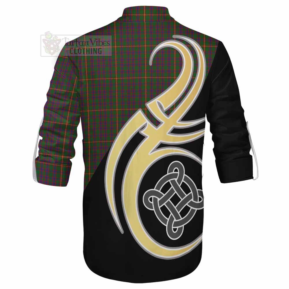 Tartan Vibes Clothing Hall Tartan Ghillie Kilt Shirt with Family Crest and Celtic Symbol Style