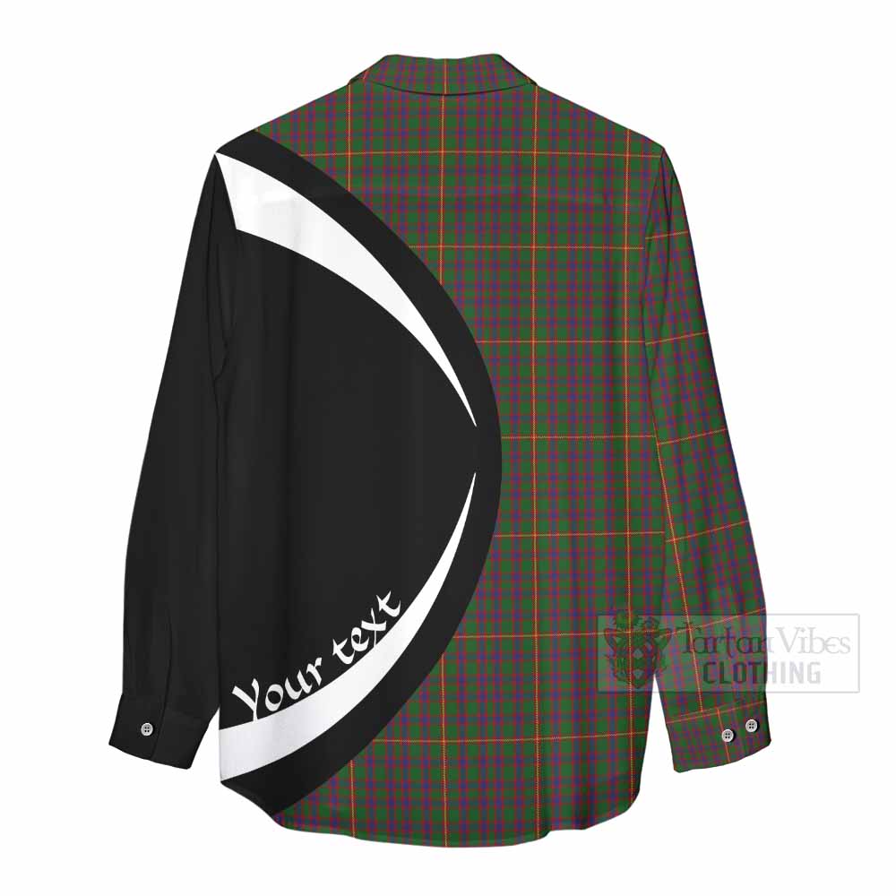 Tartan Vibes Clothing Hall Tartan Women's Casual Shirt with Family Crest Circle Style