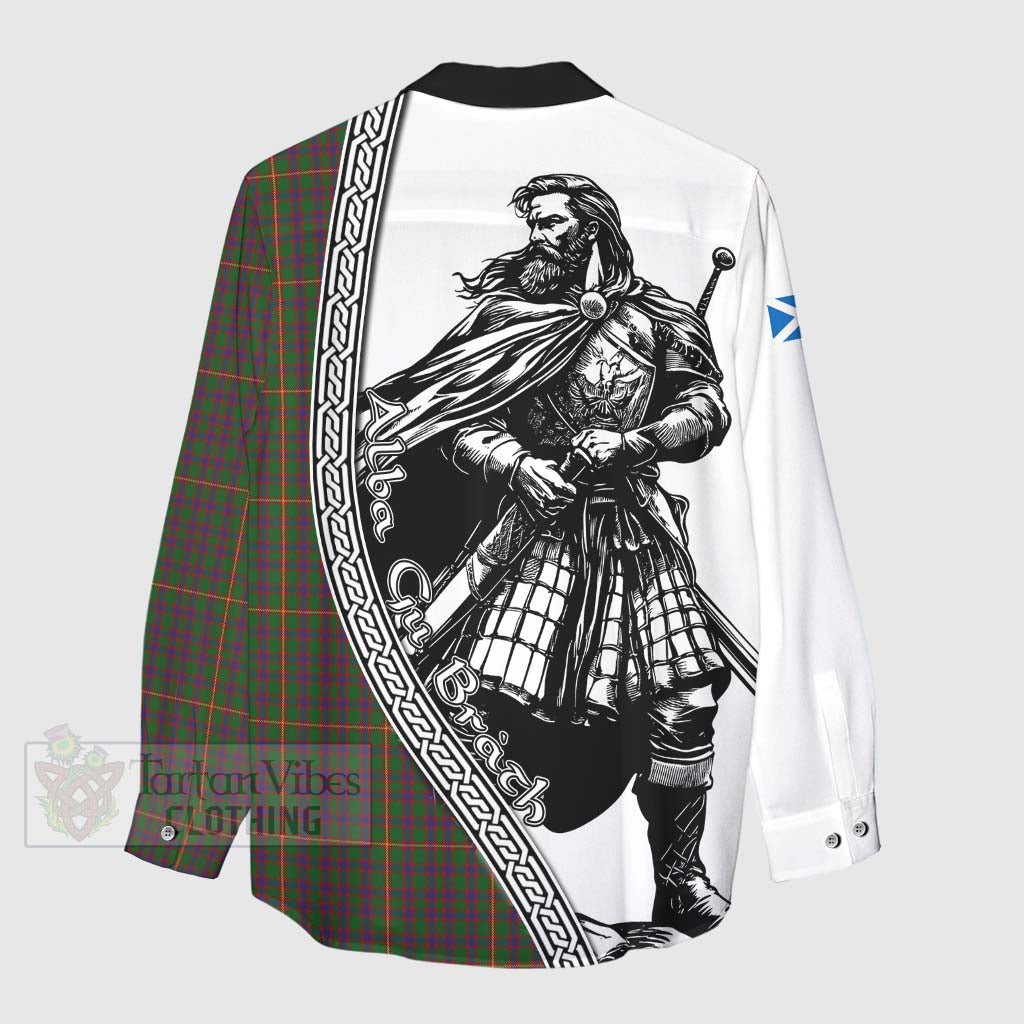 Tartan Vibes Clothing Hall Tartan Clan Crest Women's Casual Shirt with Highlander Warrior Celtic Style