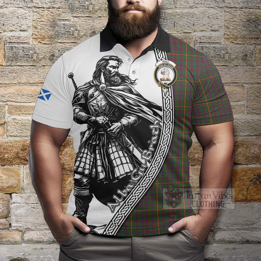 Tartan Vibes Clothing Hall Tartan Clan Crest Polo Shirt with Highlander Warrior Celtic Style