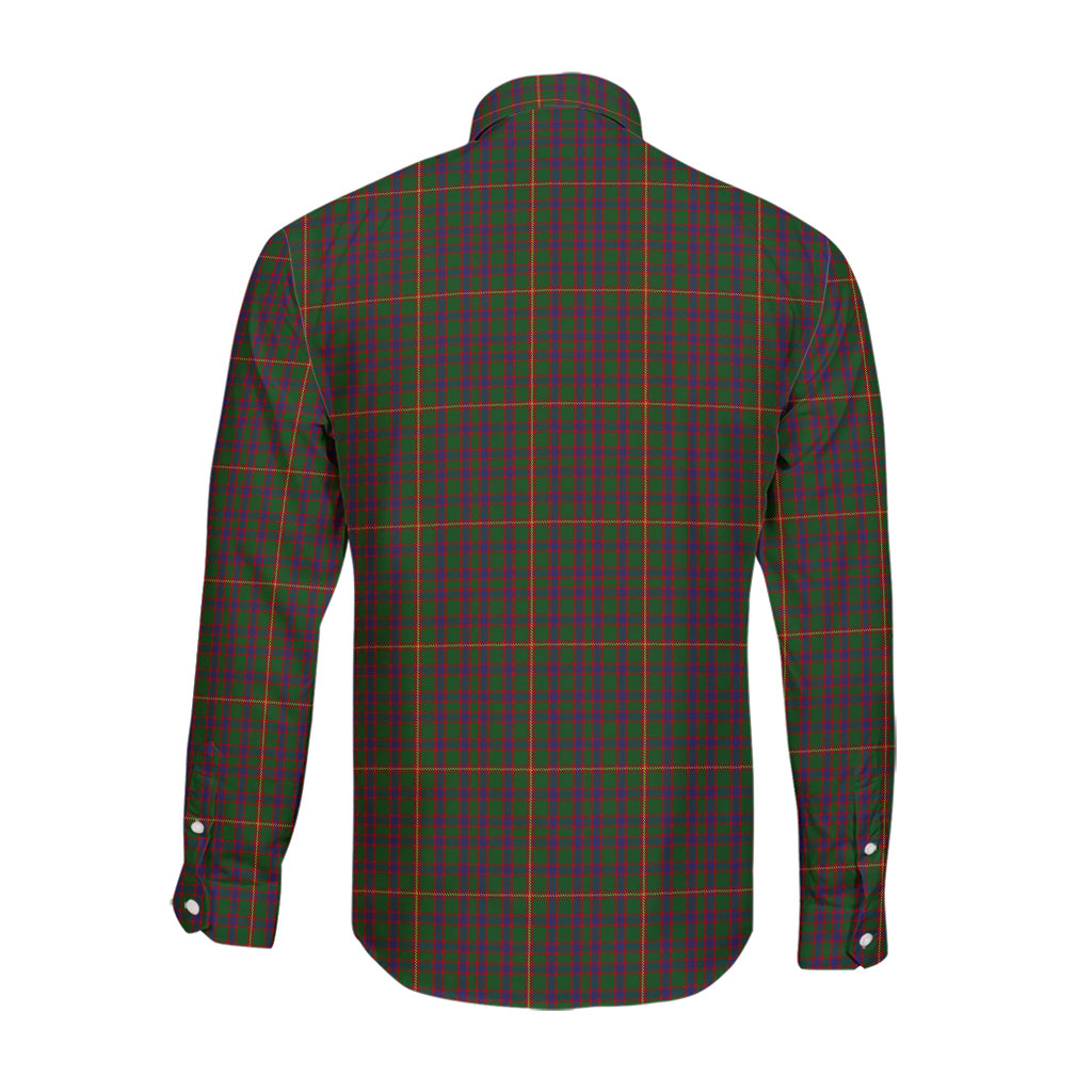 Hall Tartan Long Sleeve Button Up Shirt with Family Crest - Tartan Vibes Clothing