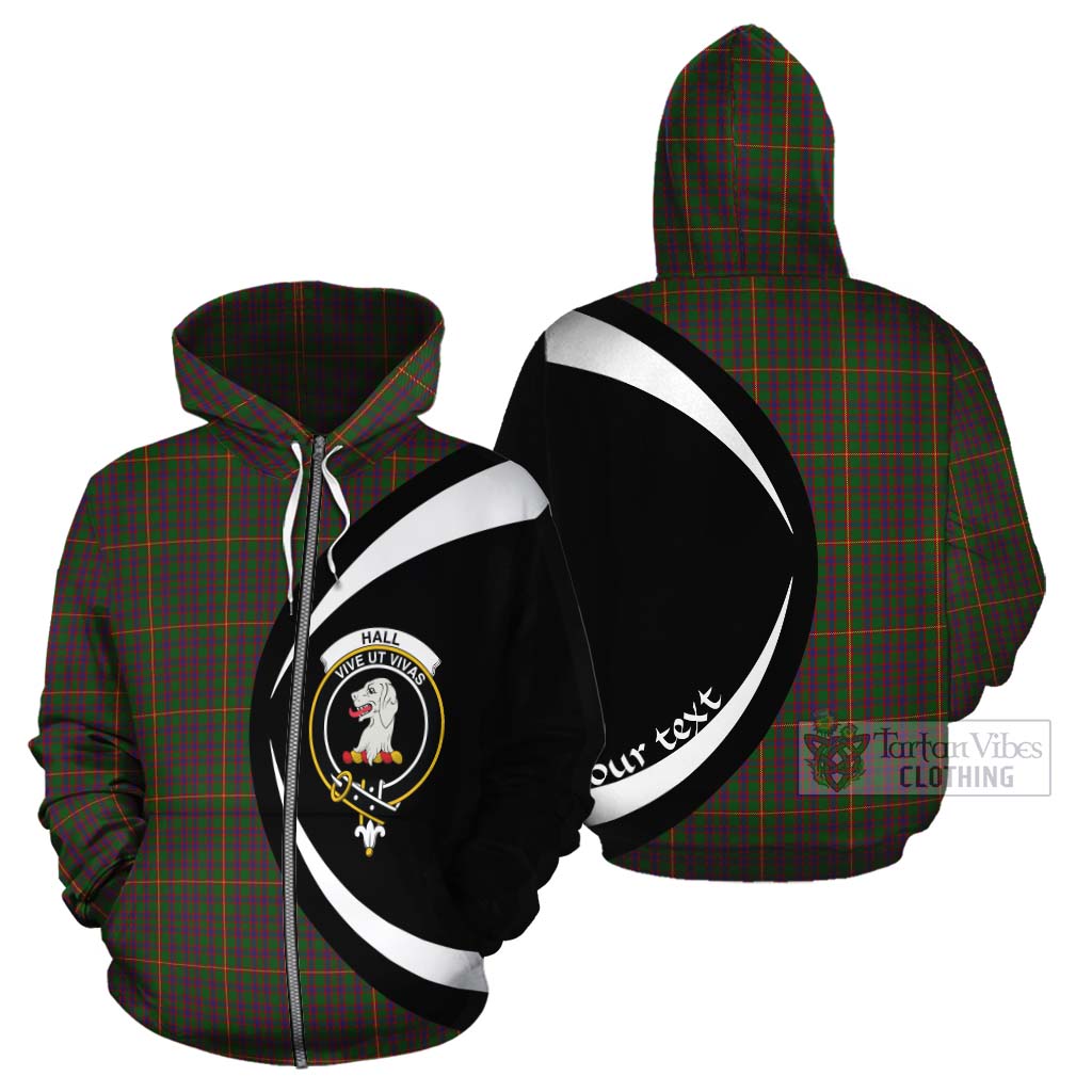 Tartan Vibes Clothing Hall Tartan Cotton Hoodie with Family Crest Circle Style