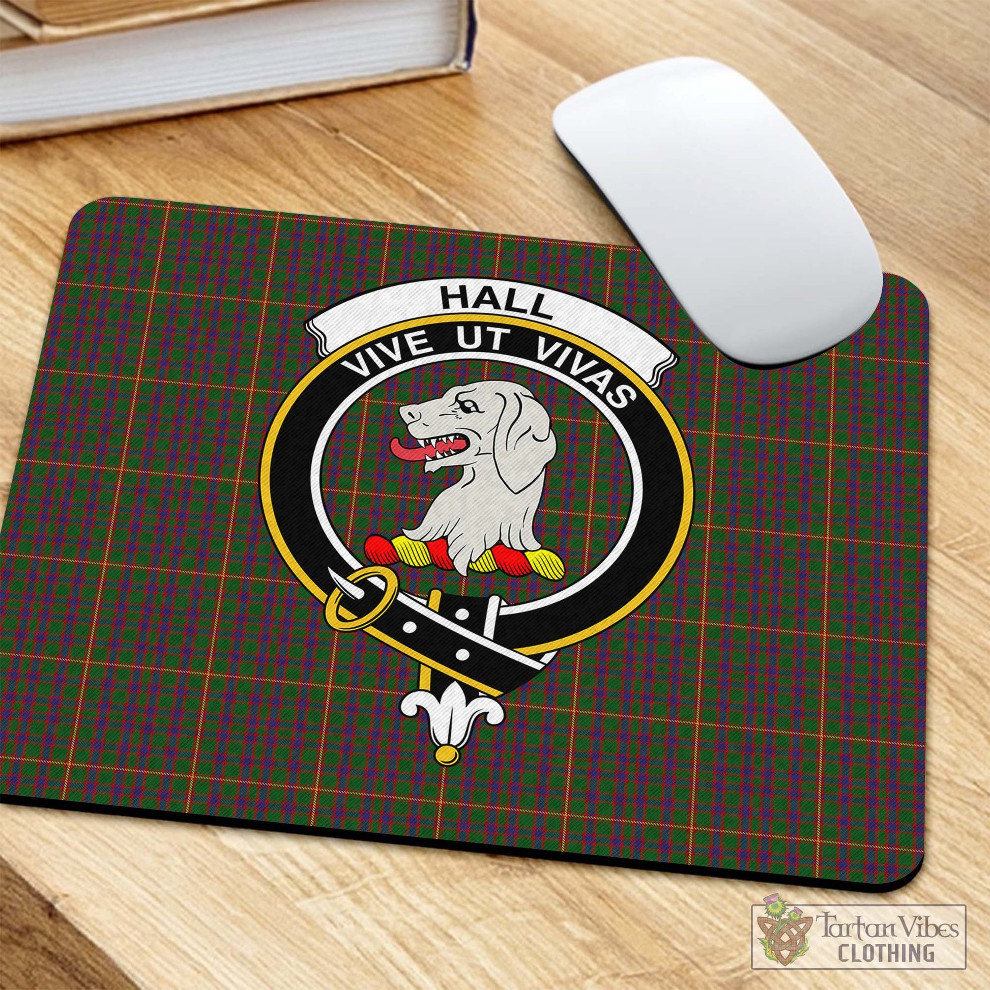 Tartan Vibes Clothing Hall Tartan Mouse Pad with Family Crest