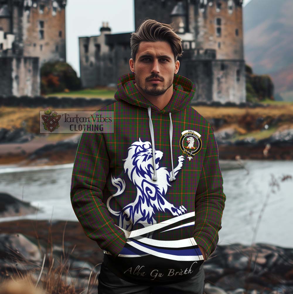 Tartan Vibes Clothing Hall Tartan Cotton Hoodie with Alba Gu Brath Regal Lion Emblem